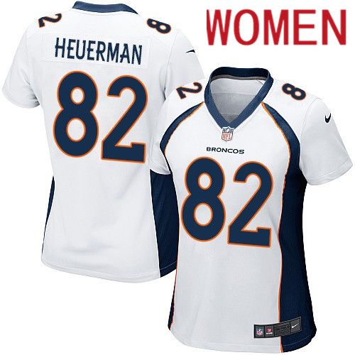 Women Denver Broncos #82 Jeff Heuerman White Nike Game NFL Jersey->women nfl jersey->Women Jersey